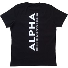 Alpha Erkek Yuvarlak Yakalı Yazılı Baskılı Kısa Kollu Siyah Tişört Ety-Alp