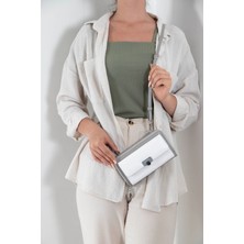 Silver Polo Silver & Polo Beyaz - A.gri SP921 Kadın Askılı Cüzdanlı Telefon Çantası