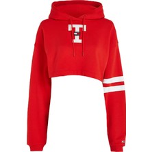 Tommy Jeans Kadın Kırmızı Sweatshirt DW0DW16122