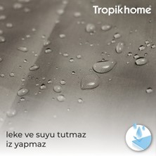 Tropik Home Duş Perdesi Çift Kanat 2X120X200CM Yağmur Desenli Banyo Perdesi 16 Adet C Halka Hediyeli