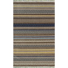 Eko Halı Inka Kilim In 01 Grey Marıne  Hav Toz Vermez Yıkanabilir Kaymaz Modern Ince Dokuma Kilim
