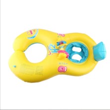 2 Kişilik 0-3 Yaş Sarı Güneş Korumalı Bebek Deniz Simidi, Tenteli Şişme Bebek Yüzme Simidi