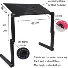 Coverzone Laptop Stand Katlanır Ayarlanabilir Hem Masa Hem Bilgisayar Stand Kanepe Masası Tablet Notebook Kitap Dizüstü Bilgisayar ve Kitap Için 360 Derece Döner Stand