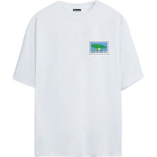 The Wert Unisex Cool Kıds Never Die Baskılı Beyaz Oversize Tshirt