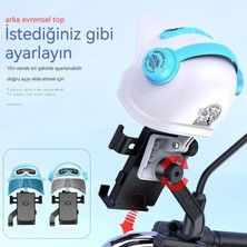 Maskot Motosiklet Su Geçirmez Güneşlik Küçük Kask Cep Telefonu Braketi Aynalı Koltuk (Yurt Dışından)