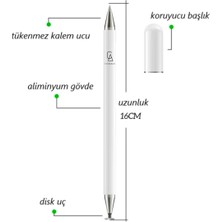 Coolacs Xiaomi Mi Pad 6 Uyumlu Dokunmatik Kalem Passive Stylus 2in1 Tablet Kalemi Çizim & Yazı Kalemi