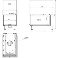 Echa Tech Asansörlü Epi Çelik Şömine Haznesi 60 x 110