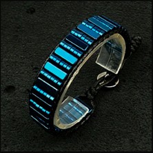 Seven Art Jewelry Hematit Taşı Mavi Piyano Bileklik