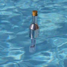 10line Havuz Havuz Termometre, Sabitleme Kordonlu Gümüş Renk Şişe Havuz Isı Ölçer Termometre