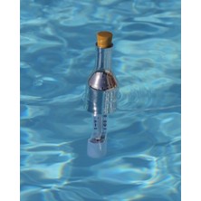 10line Havuz Havuz Termometre, Sabitleme Kordonlu Gümüş Renk Şişe Havuz Isı Ölçer Termometre