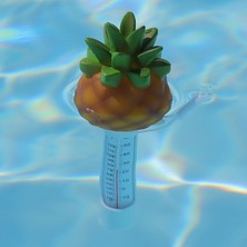 10line Havuz Ananas Modeli Yüzme Havuz Termometresi, Sabitleme Kordonlu Yüzer Ananas Havuz Termometresi