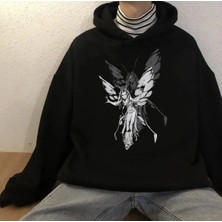 Favorim50Ton Harajuku Fairy Girl Siyah Kalın Kumaş Sweatshirt