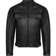 4Riders Circuit Motosiklet Montu Siyah Dana Derisi ile Level 2 Koruma ve Esnek Yapı