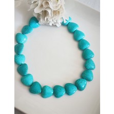 Bade Accessories Turkuaz Kalp Doğaltaş Kolye
