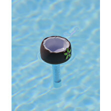 10line Havuz Coco Yüzer Havuz Termometre, Sabitleme Kordonlu Hindistan Cevizi Havuz Isı Ölçer Termometre