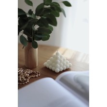 Cage Art Studio Dekoratif Piramit Bubble Kokulu Mum - Bubble Mum Soya Wax Candle 1 Adet Beyaz