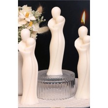 Cage Art Studio Dekoratif Anne ve Bebek Kokulu Mum - Anneler Günü Mumları Soya Wax Candle 1 Adet Beyaz Mum