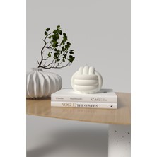 Cage Art Studio Dekoratif Orta Boy Düğüm Kokulu Mum - Knot Mum Soya Wax Candle 1 Adet Beyaz