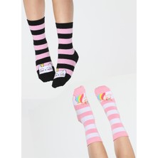 Casabony Cat&unicorn 2'li Paket Kız Çocuk Çorap