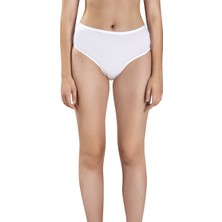 Jiber 6' Lı Kadın Beyaz Pamuklu Bikini Külot 652