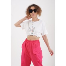 Zelish My Sister El ve Çiçek Baskılı Tshirt