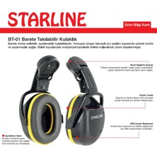 Starline Bt-01 Barete Takılabilir Kulak Koruyucu Kulaklık 25DB