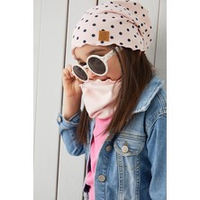 Babygiz Pudra Siyah Kız Çocuk Bebek Bere Boyunluk Set Yumuşak %100 Pamuklu Penye Trend Seri