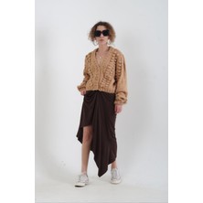 Zelish My Sister Kahve Önü Fırfırlı Maxi Etek