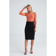 Zelish My Sister Yüksek Bel Kemerli Süet Etek