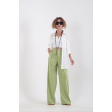 Zelish My Sister Fıstık Yeşili Geniş Paça Pantolon