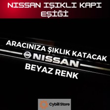 Cybill Store Nissan Krom Beyaz Işıklı Pilli Mıknatıslı Kapı Eşiği Kablosuz Kapı Eşiği 2 Adet