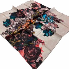 Pierre Cardin Bej Çiçek Desen Tivil İpek Eşarp 7660438 - 931