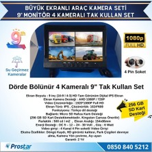 Navistar Kayıtlı 9" Monitörlü Ahd 1080P 4 Kameralı 256GB Sd Destekli