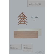 Lethe Works Duvar Rafı (2’li Vanilya+Somona Mdf Lam Raf (Ahşap Ayaklı))