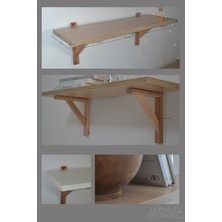 Lethe Works Duvar Rafı (2’li Vanilya+Somona Mdf Lam Raf (Ahşap Ayaklı))