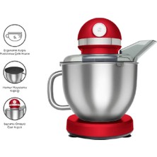 Karaca Mastermaid Chef Pro Çift Kollu Stand Mikser Imperial Red 1750 W