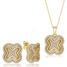 Molenga Papatya Takı Kolye Küpe Gümüş