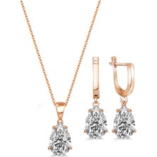 Molenga Damla Kolye Küpe Takı Seti