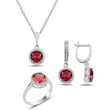 Molenga Kadın Taşlı Gümüş Takı Seti