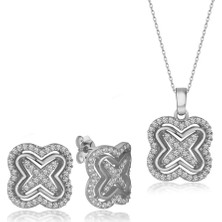 Molenga Papatya Takı Kolye Küpe Gümüş