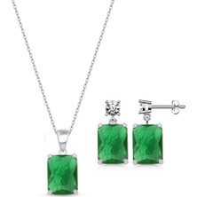 Molenga Özel Günler Kolye Küpe Takı Seti 925 Ayar Gümüş