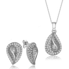 Molenga Damla Model Ikili Gümüş Takı Seti