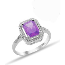 Molenga Gümüş Baget Taşlı Yüzük