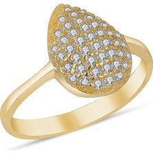 Molenga Çok Taşlı Kadın Gümüş Yüzük