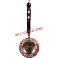 Dmt Copper Home 6 Kişilik Bakır El Ağır İşlemeli Sedef Kulplu Türk Kahve Cezvesi Kalay Kaplama