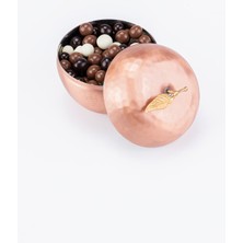 Dmt Copper Home El Işi Bakır Şekerlik Lokumluk Çikolata Sunum Elma Motif Türk Kahve Sunumluk El Dövmesi (Çap 8,5 Cm)