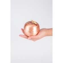 Dmt Copper Home El Işi Bakır Şekerlik Lokumluk Çikolata Sunum Elma Motif Türk Kahve Sunumluk El Dövmesi (Çap 8,5 Cm)