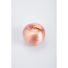 Dmt Copper Home El Işi Bakır Şekerlik Lokumluk Çikolata Sunum Elma Motif Türk Kahve Sunumluk El Dövmesi (Çap 8,5 Cm)