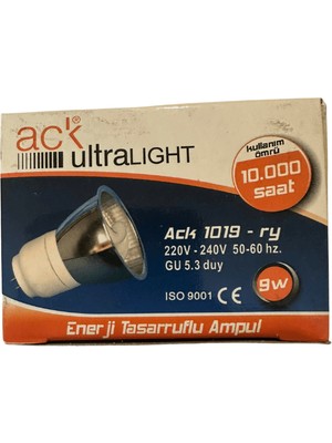 Ack Ultralight 9W 220V Yeşil Işık Gu5.3 Duylu (2 Adet)