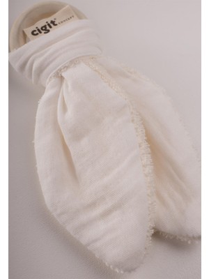 Cigit Ahşap Müslin Bebek Diş Kaşıyıcı Ekru